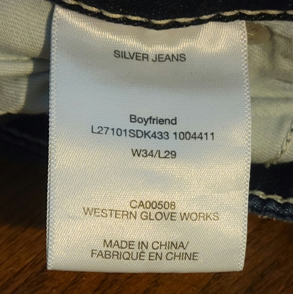 SILVER JEANS Boyfriend L27101sdk433 sz. 34/29 - Picture 4 of 6